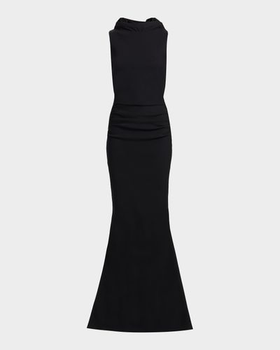 Chiara Boni La Petite Robe Taniko Embellished Low-Back Jersey Gown