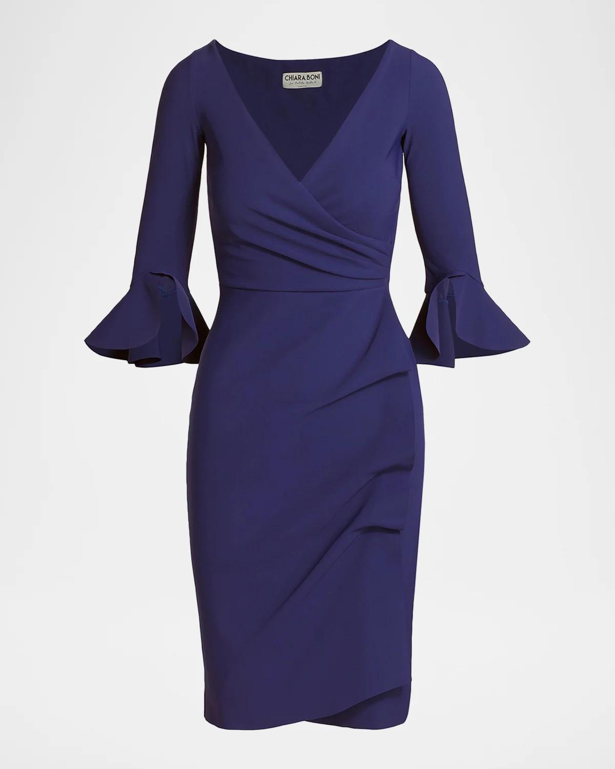 Chiara Boni La Petite Robe Trina Ruffle Sheath Dress