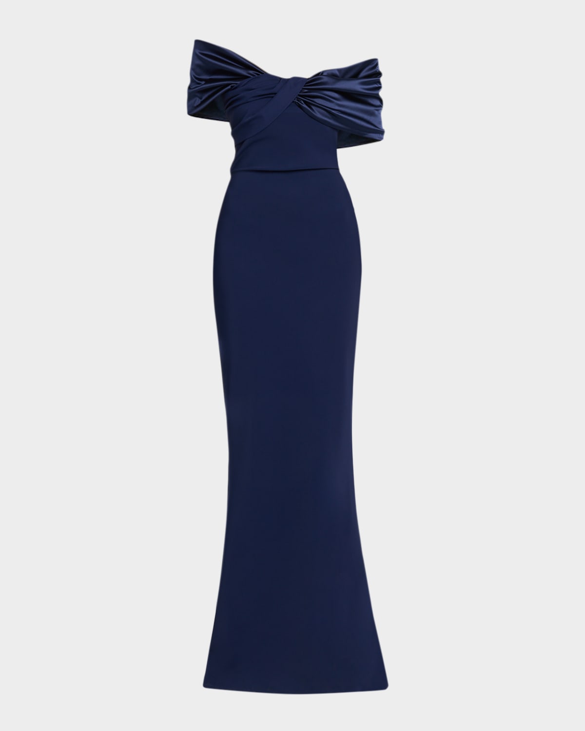 Chiara Boni La Petite Robe Vezia Twisted Off-The-Shoulder Column Gown