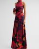 Chiara Boni La Petite Robe Women's Ankita Floral Draped Mock-Turtleneck Maxi Dress - 4
