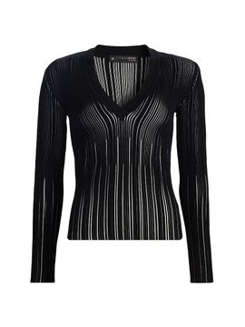 Chiara Boni La Petite Robe Women's Briar Rib-Knit V-Neck Top