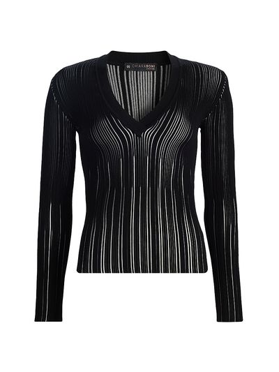 Chiara Boni La Petite Robe Women's Briar Rib-Knit V-Neck Top