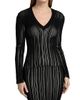 Chiara Boni La Petite Robe Women's Briar Rib-Knit V-Neck Top - 3