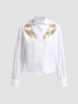 Chiara Boni La Petite Robe Women's Danae Embroidered Cotton-Blend Shirt