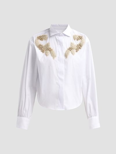Chiara Boni La Petite Robe Women's Danae Embroidered Cotton-Blend Shirt