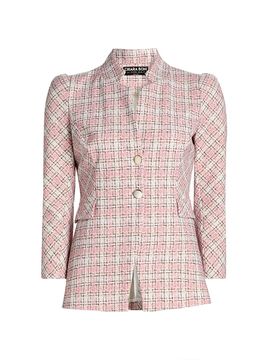 Chiara Boni La Petite Robe Women's Hisako Tweed-Print Stretch-Jersey Blazer