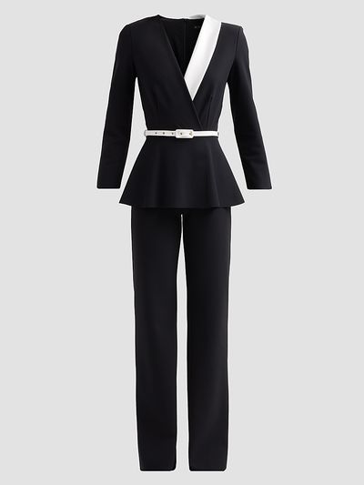 Chiara Boni La Petite Robe Women's Hollis Mix Media Peplum Jumpsuit