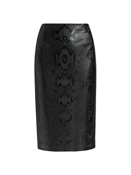 Chiara Boni La Petite Robe Women's Lumi Snakeskin-Effect Coated Jersey Midi-Skirt