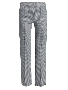 Chiara Boni La Petite Robe Women's Nuccia Micro Gingham Crop Cigarette Pants