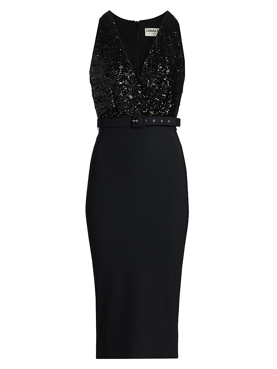 Chiara Boni La Petite Robe - Women's Rona Sequined Belted Cocktail Dress