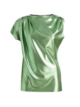 Chiara Boni La Petite Robe Women's Teruo Metallic Draped One-Sleeve Top