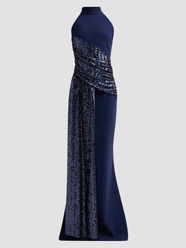 Chiara Boni La Petite Robe Women's Virgo Sequined High Neck Gown