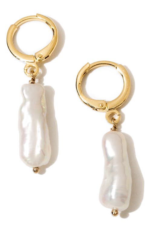 Child of Wild Child of Wild Alexandria Cultured Pearl Drop Huggie Hoop Earrings
