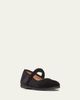 Childrenchic Girl's Cassie Velvet Mary Jane Ballerina Flats, Toddler/Kids - 2