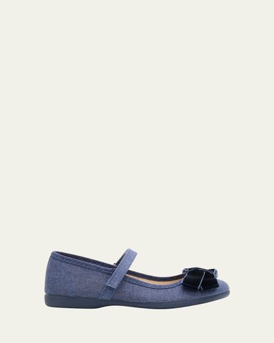 Childrenchic Girl's Penelope Canvas Mary Jane Ballerina Flats, Toddlers/Kids