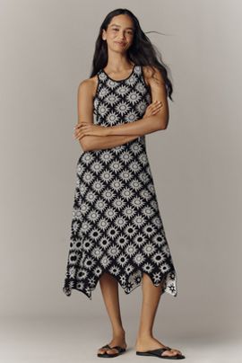 Chinti & Parker 100% Cotton Hanky-Hem Midi Dress