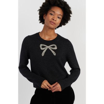 Chinti & Parker Chinti & Parker Embellished Bow Sweater