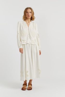 Chinti & Parker Chinti & Parker Linen-Blend Broderie Blouse