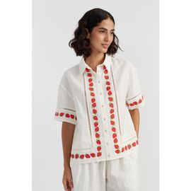 Chinti & Parker Chinti & Parker Linen-Blend Strawberry Shirt