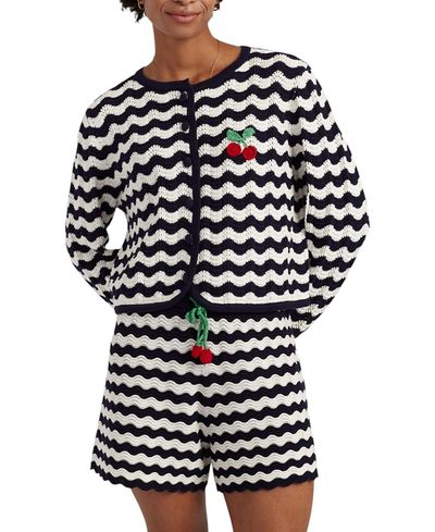 Chinti & Parker Chinti & Parker Women's Cotton Cherry Crochet Cardigan