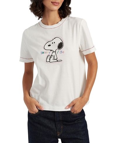 Chinti & Parker Chinti & Parker Women's Cotton Snoopy Embroidered T-Shirt