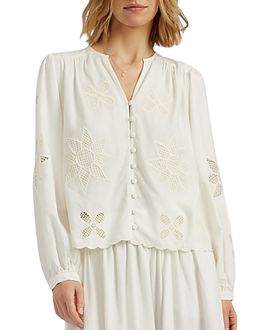 Chinti & Parker Chinti & Parker Women's Linen-Blend Broderie Blouse