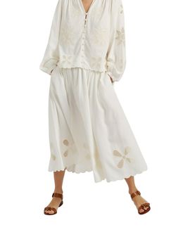 Chinti & Parker Chinti & Parker Women's Linen-Blend Broderie Skirt