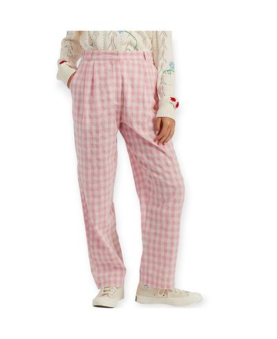 Chinti & Parker Chinti & Parker Women's Linen Blend Gingham Trousers