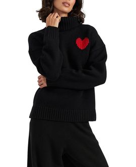 Chinti & Parker Chinti & Parker Women's Merino Heart Rollneck Sweater