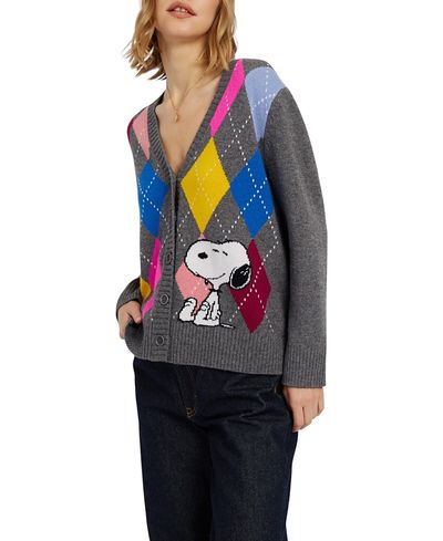 Chinti & Parker Chinti & Parker Women's Wool-Cashmere Snoopy Argyle Cardigan