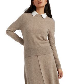 Chinti & Parker Chinti & Parker Women's Wool Cashmere Cropped Sporty Sweater