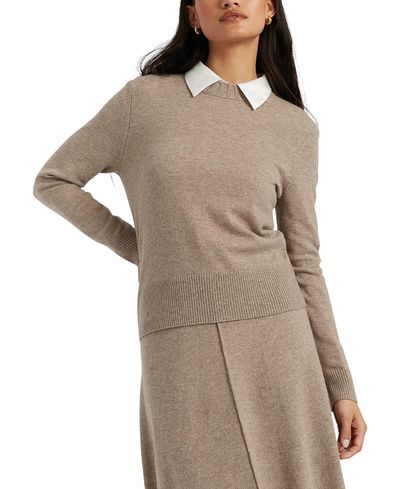 Chinti & Parker Chinti & Parker Women's Wool Cashmere Cropped Sporty Sweater