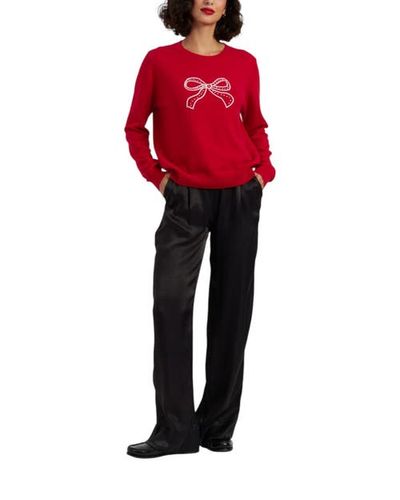 Chinti & Parker Chinti & Parker Wool-Cashmere Bow Embroidered Sweater 