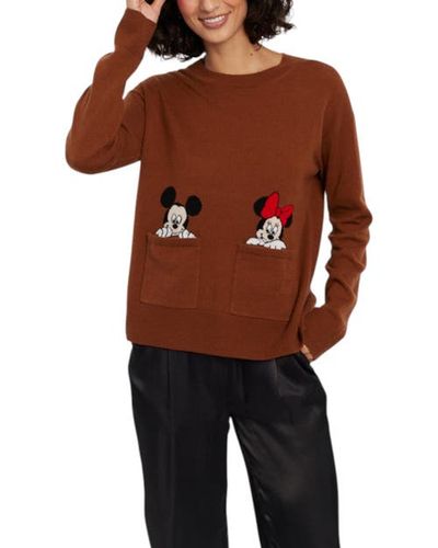 Chinti & Parker Chinti & Parker Wool-Cashmere Mickey & Minnie Peek Pocket Sweater