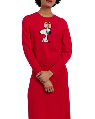 Chinti & Parker Chinti & Parker Wool-Cashmere Snoopy's Gift Sweater