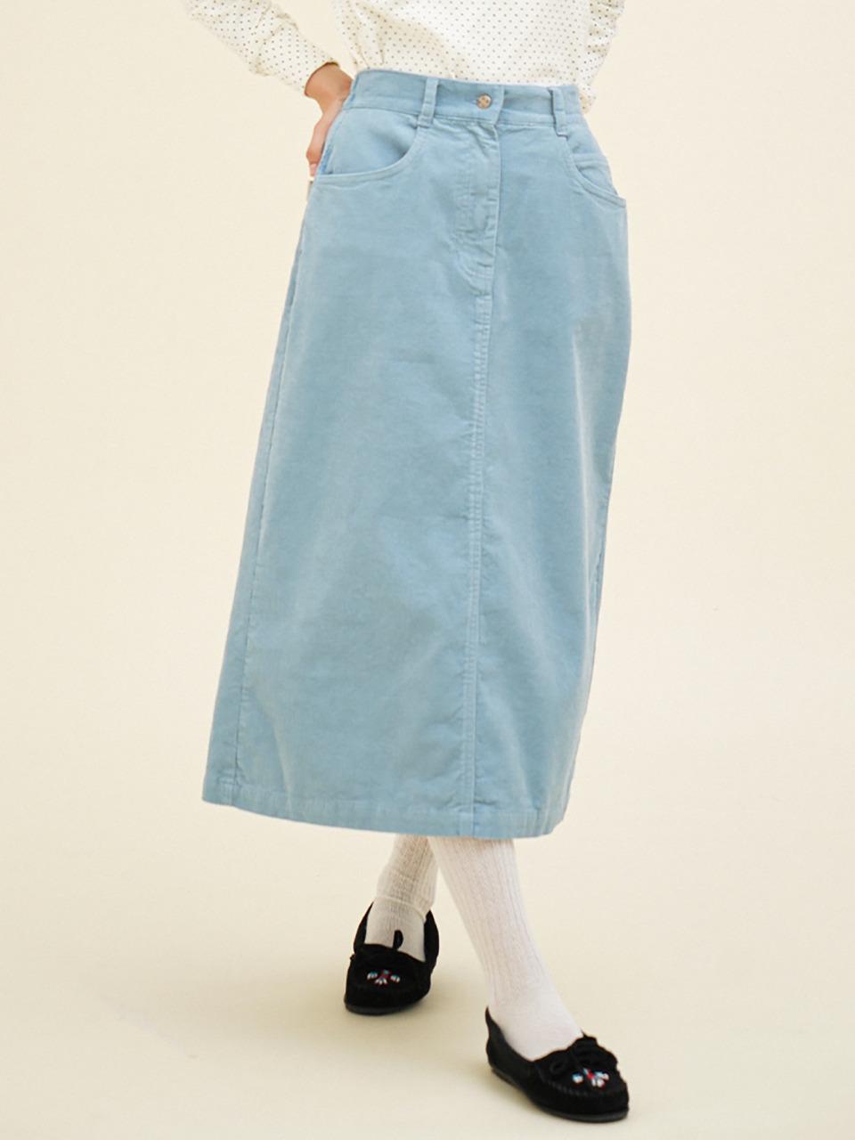 CHIQUITA 5-pocket corduroy skirt [grey blue] (244401SGB)