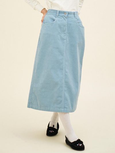 CHIQUITA 5-pocket corduroy skirt [grey blue] (244401SGB)