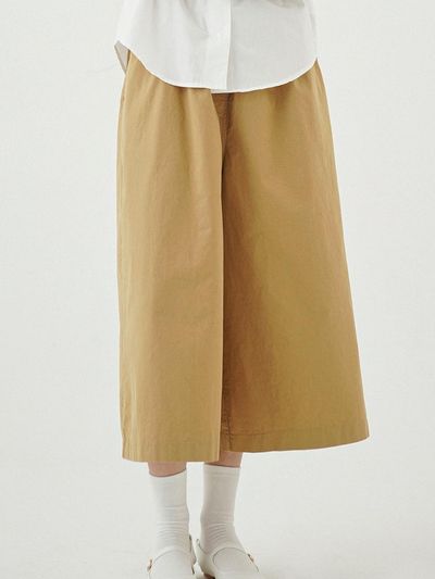 CHIQUITA Chino Shirring Cotton Pants [Beige] (231501SBE)