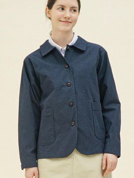 CHIQUITA Cotton Single Blazer (251106SNV) [Navy]