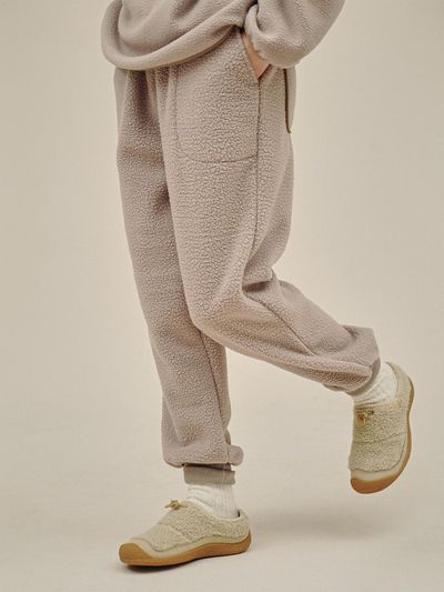 CHIQUITA Fleece Solid Pants [Beige] (234502SBE)