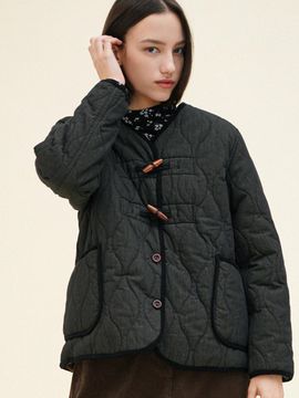 CHIQUITA Quilted Like Denim Jumper Jacket [Black] (244101SBK)