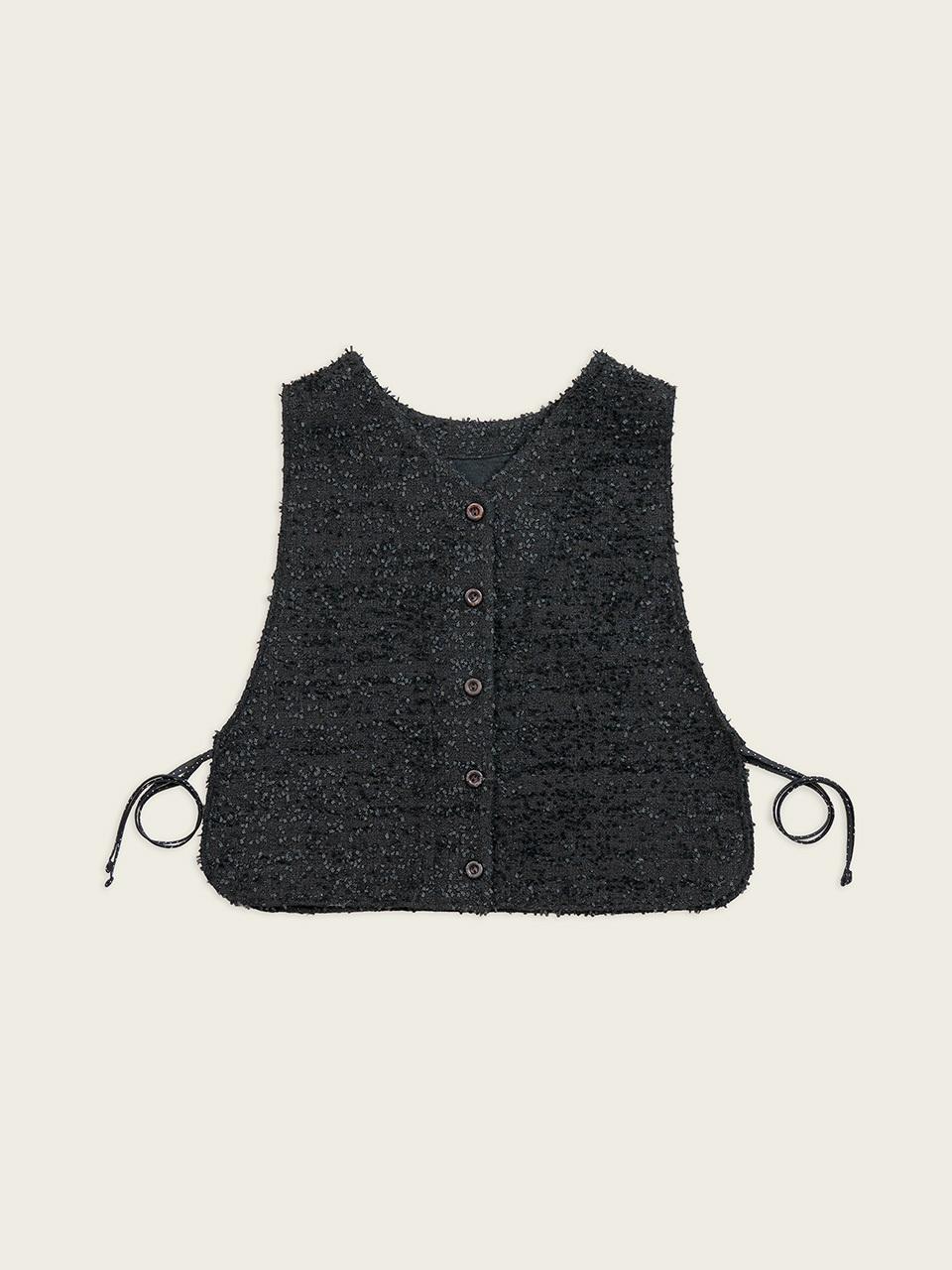 CHIQUITA Reversible Premium Korean Tweed Vest [Black] (251102SBK)