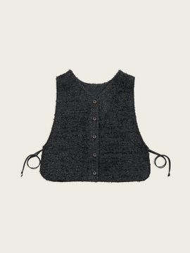 CHIQUITA Reversible Premium Korean Tweed Vest [Black] (251102SBK)
