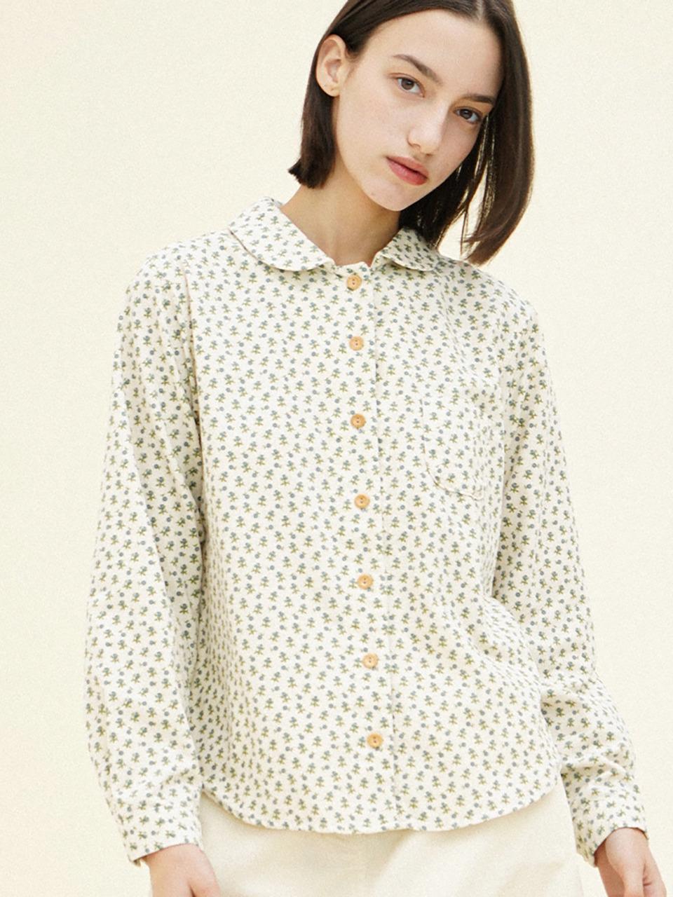 CHIQUITA Round Flower Corduroy Kids Shirt (244301FIV)