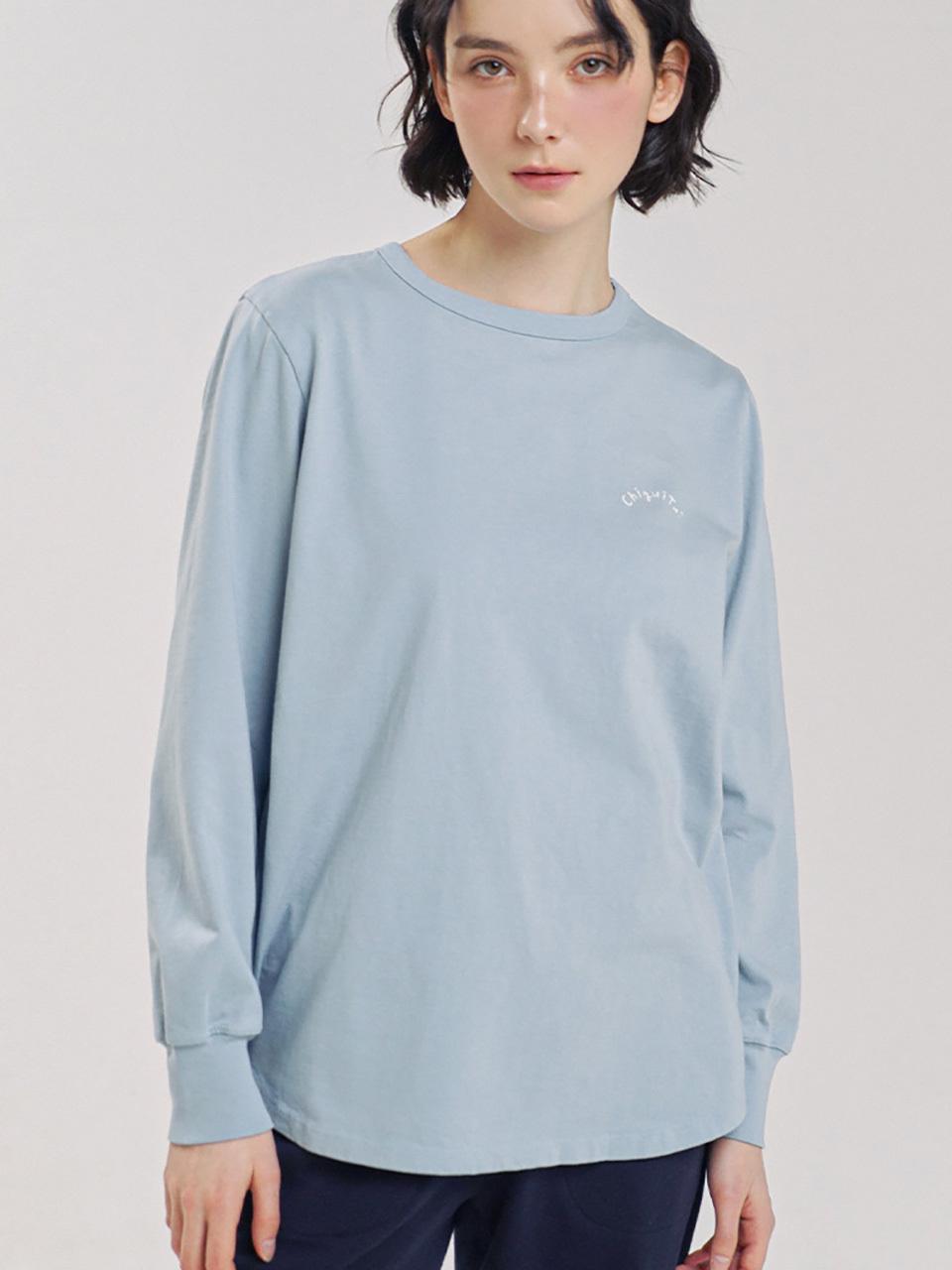 CHIQUITA Set-in Sleeve Cotton T-shirt [Sky] (241602SISK)