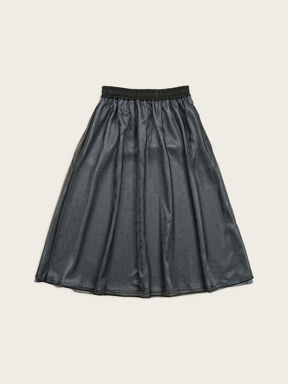 CHIQUITA Sheer Mesh Lined Skirt [Grey] (251401SGR)