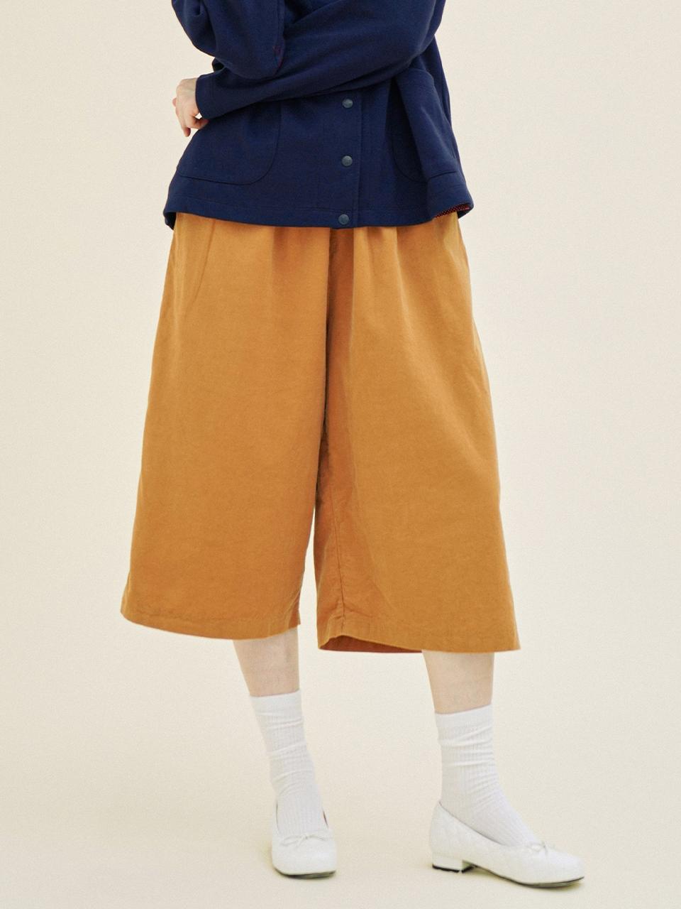 CHIQUITA Shirring Corduroy Cotton Pants (Camel) (233501SCM)