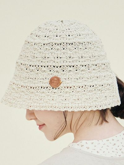 CHIQUITA Slit Rayon Bucket Hat [Ivory] (242702SIV)