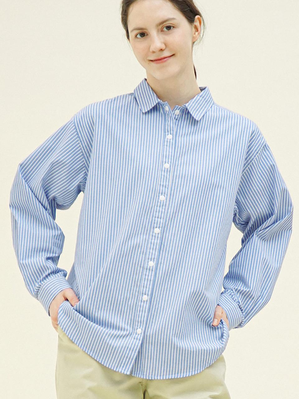 CHIQUITA Stripe Loose Shirt [Blue] (251303TBL)
