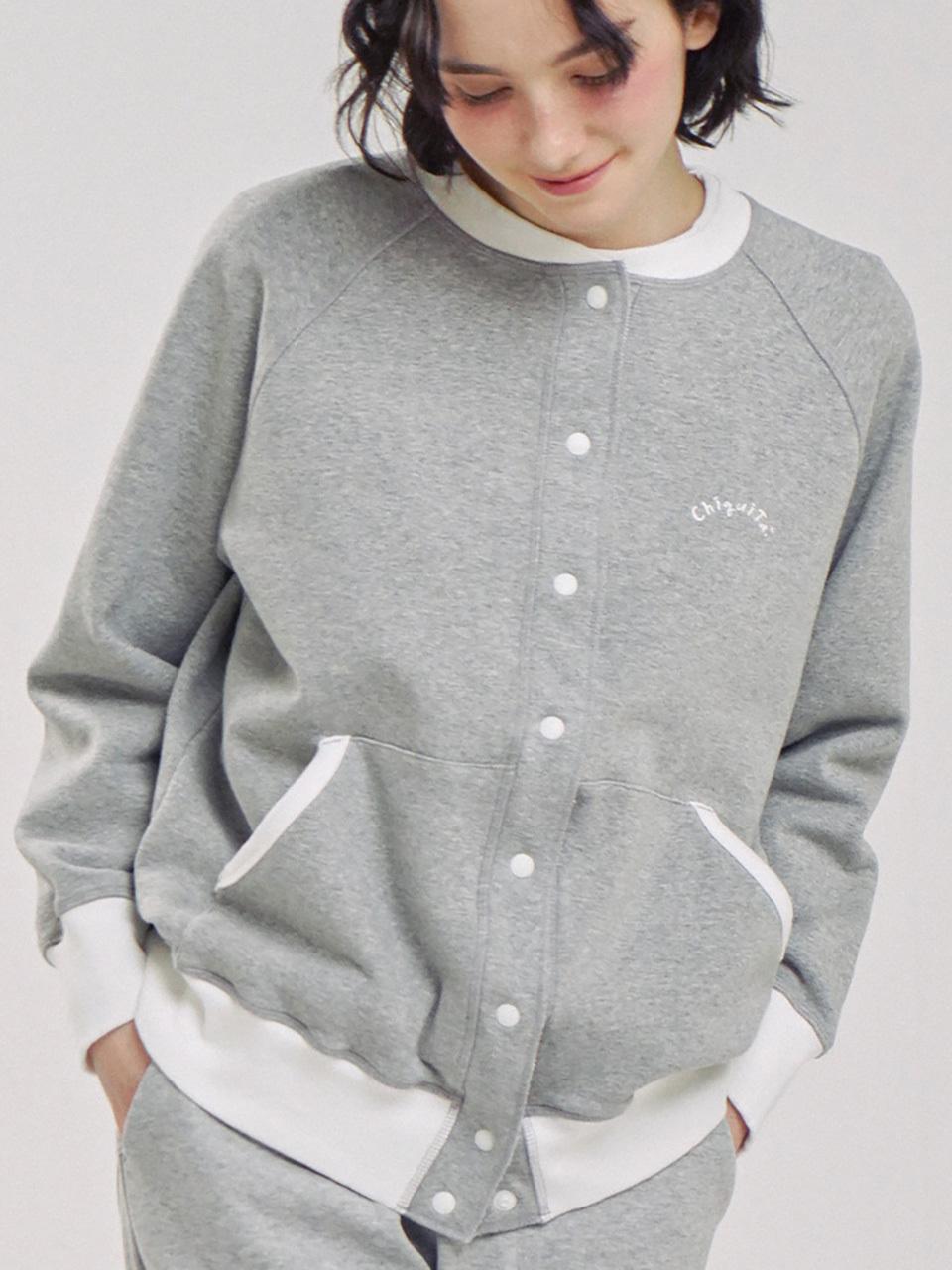 CHIQUITA Sweat Cotton Cardigan [Grey] (241103SGR)